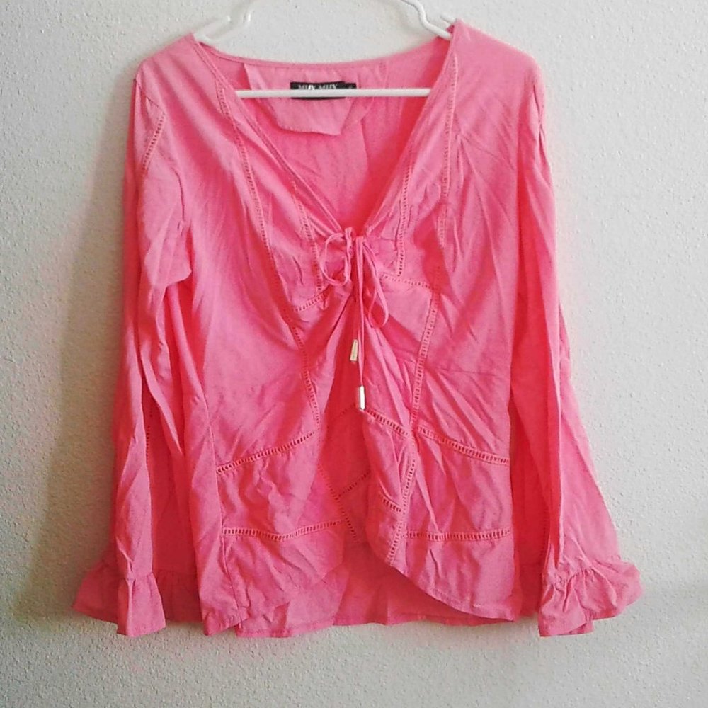 Pink Long Sleeve Blouse